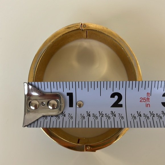 Vintage J. Crew Light Blue Wide Enamel Hinged Bangle Bracelet - Picture 6 of 6